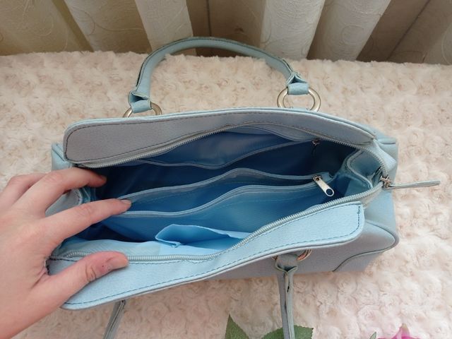 Bolso de asa hombro  azul claríto mujer