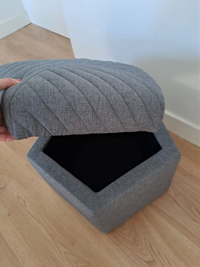 Puff gris almacenaje