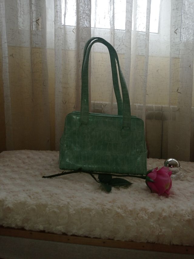 Bolso polipiel verde agua
