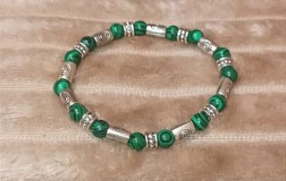 Pulsera Malaquita - Plata