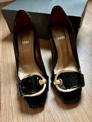 Sandalias Lodi tacón charol negro 37