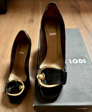 Sandalias Lodi tacón charol negro 37