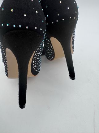 Botas de Tacón Alto Elásticas con diamantes, 37