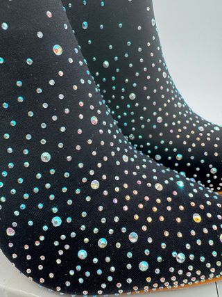 Botas de Tacón Alto Elásticas con diamantes, 37