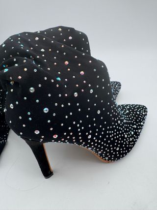 Botas de Tacón Alto Elásticas con diamantes, 37