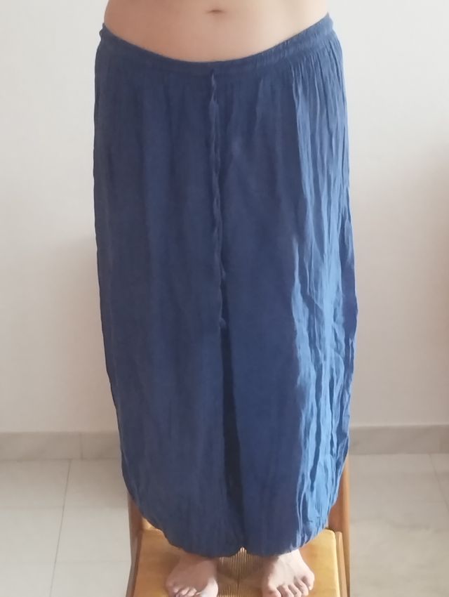 Bombacho azul y 2 pañuelos de monedas