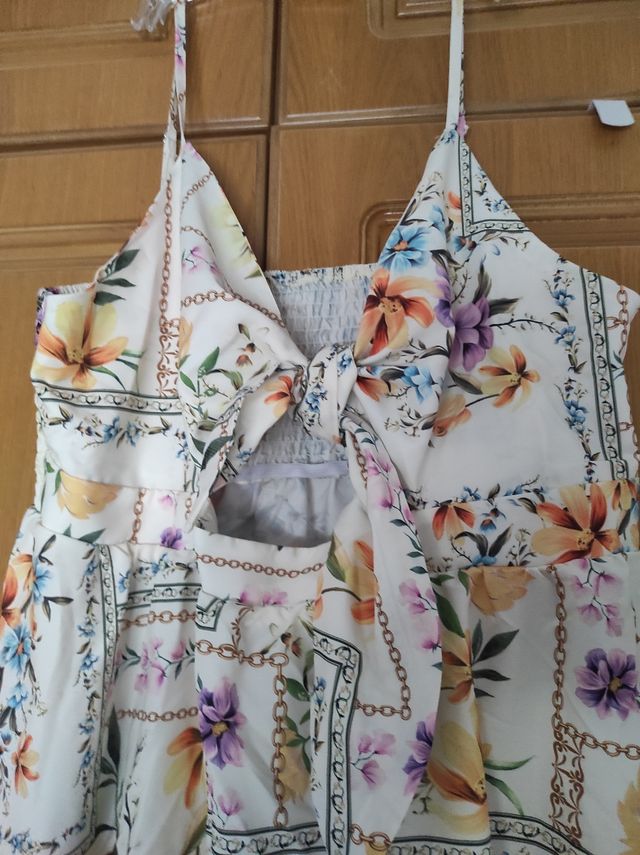 Vestido largo floral - tirantes