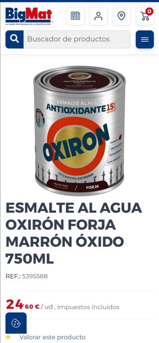 Lote de 3 botes Oxirón Forja 750ml Marrón Óxido
