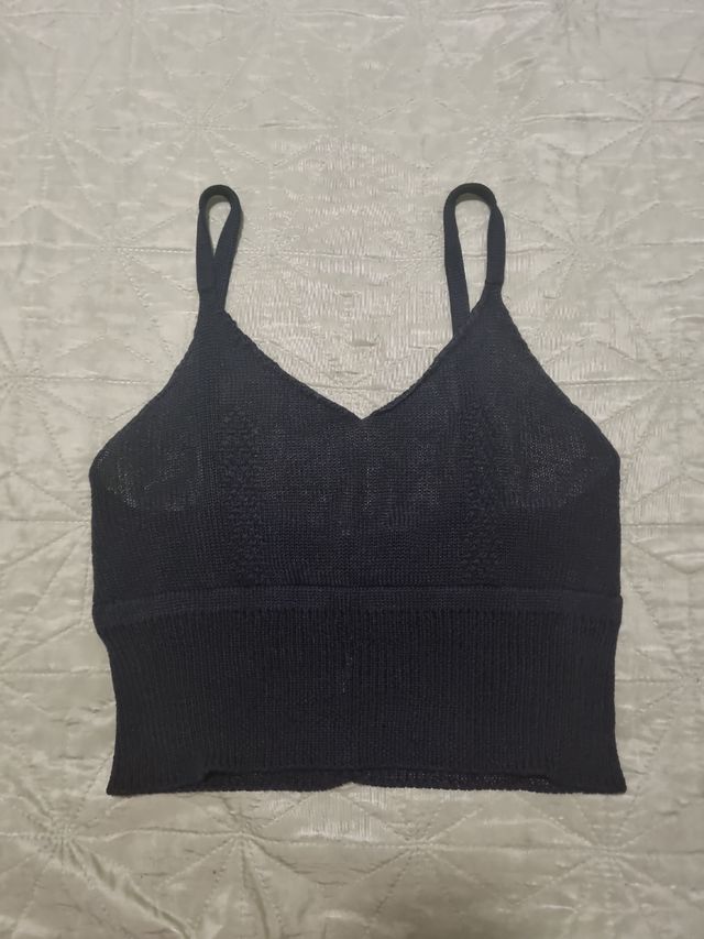Top negro crochet