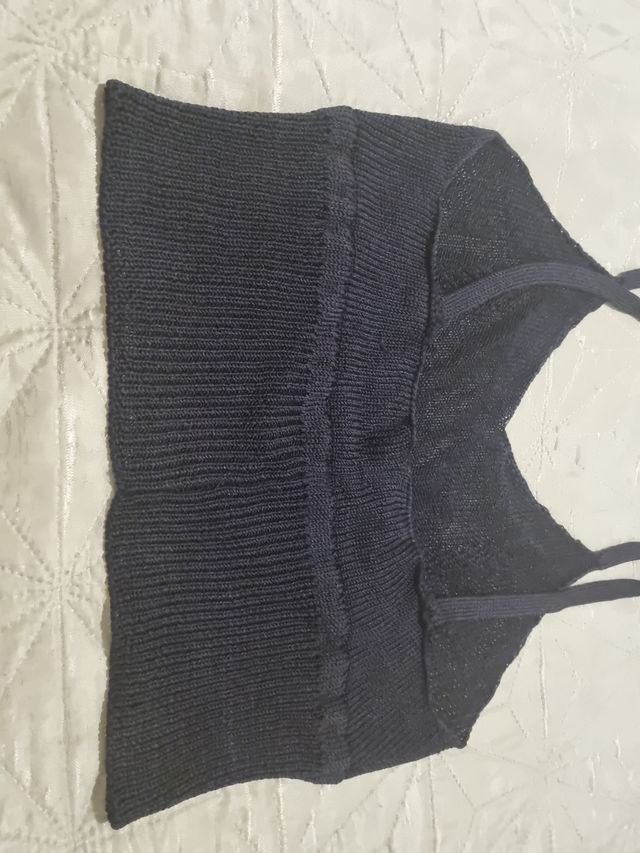 Top negro crochet