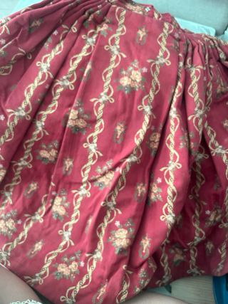 Traje alicantina niña - beige y rojo
