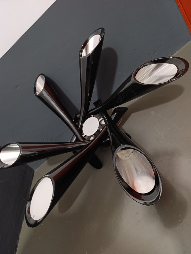 Lámpara techo 6 luces negra