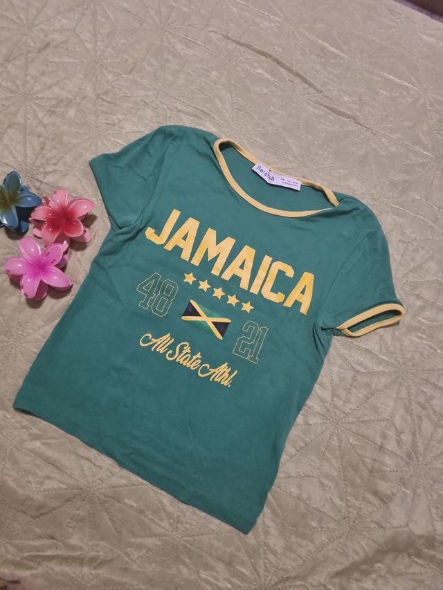 Camiseta Jamaica Bershka - Verde
