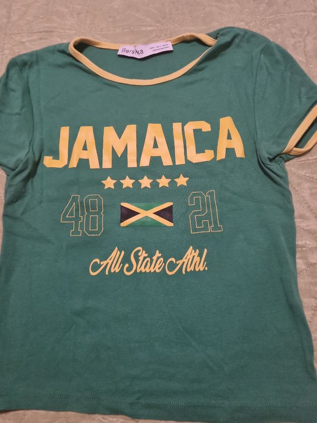 Camiseta Jamaica Bershka - Verde