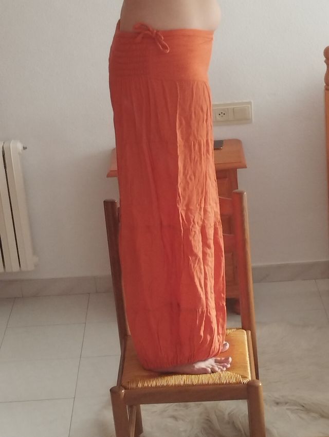 Pack bombacho naranja+ pañuelo negro de monedas