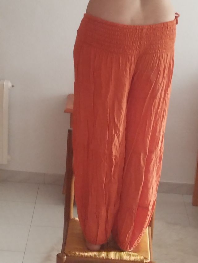 Pack bombacho naranja+ pañuelo negro de monedas