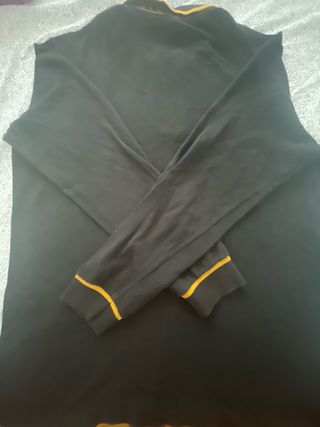 Polo Lacoste manga larga negro-dorado M