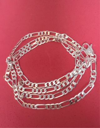 Collar plata 4mm/65cm -Cadena estilo figaro 