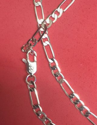 Collar plata 4mm/65cm -Cadena estilo figaro 