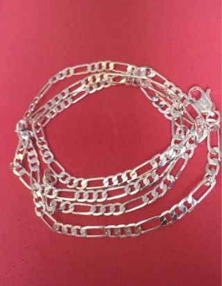Collar plata 4mm/65cm -Cadena estilo figaro 
