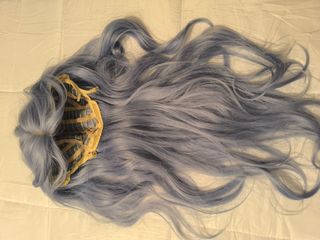 Peluca azul extra larga