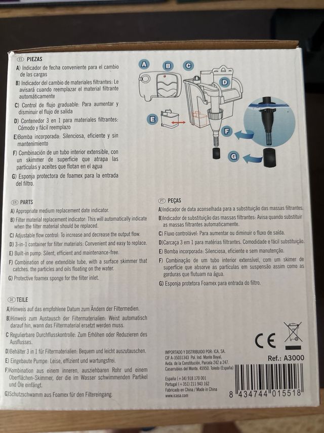 Filtro Cascada Aqua Excel ICA 350L/h