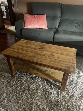 Mesa centro madera rústica