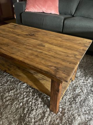 Mesa centro madera rústica
