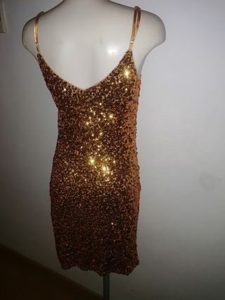 Vestido  Dorado Fiesta de Lentejuelas