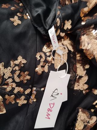 Vestido negro y dorado lentejuelas