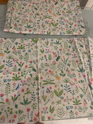 Funda edredón cuna - Flores y pájaros