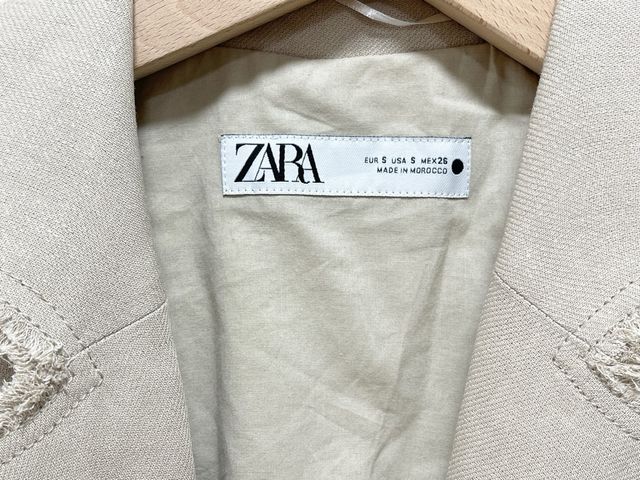 Americana lino /viscosa beige Zara
