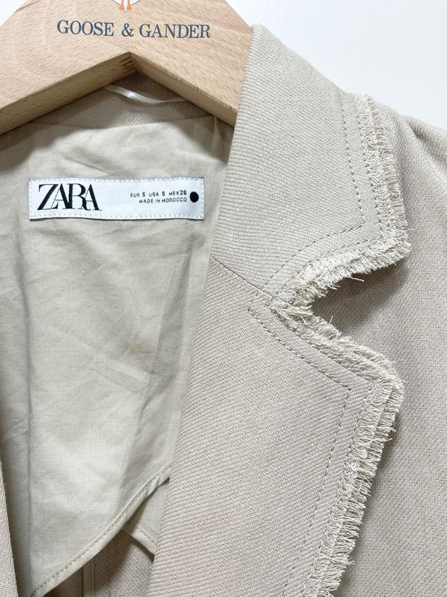 Americana lino /viscosa beige Zara