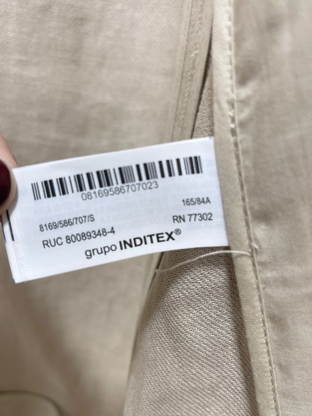 Americana lino /viscosa beige Zara