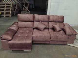 Sofá chaise longue marrón camel NUEVO!!