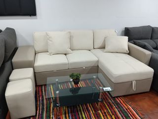 Sofá chaise longue cama con arcón