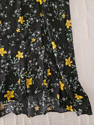 Vestido Zara flores - negro, amarillo