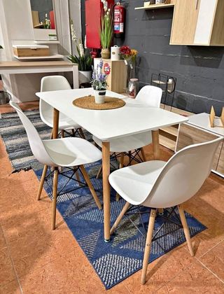 Mesa Comedor Blanca 4 Sillas