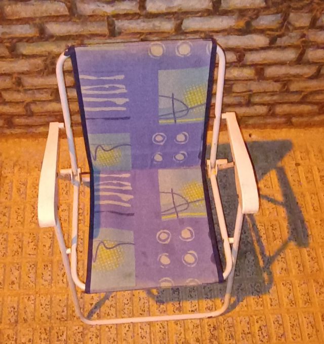 Silla Plegable Infantil - Azul y Blanca
