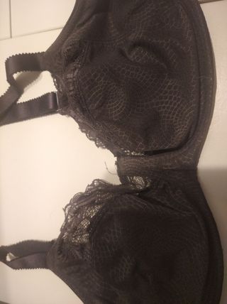 3 Sujetadores encaje 100C - Azul y Blanco y gris