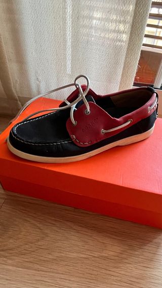 Zapatos náuticos AGAREs rojo-negro