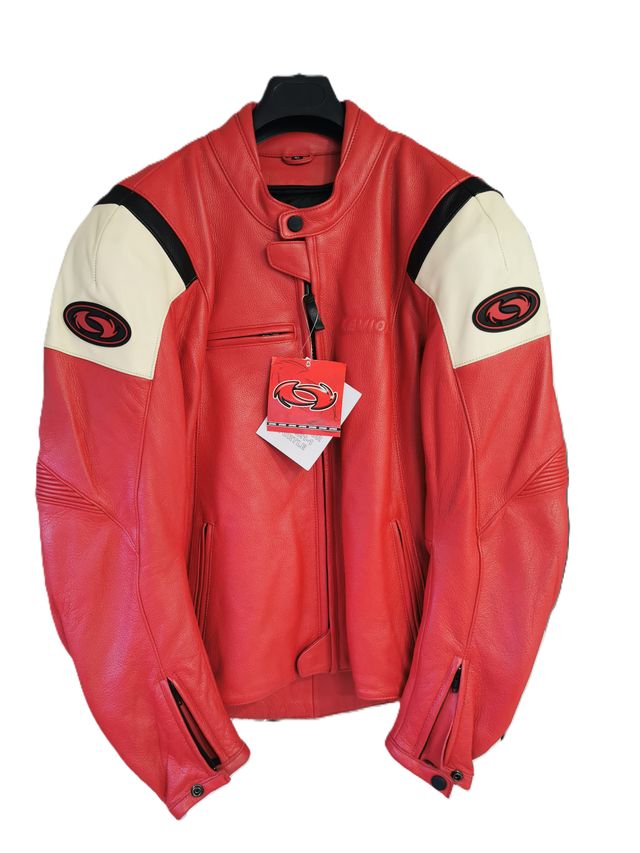 Chaqueta moto cuero Levior XL roja