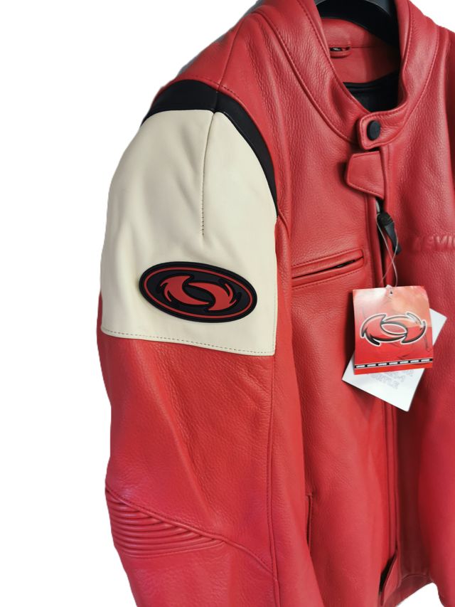 Chaqueta moto cuero Levior XL roja