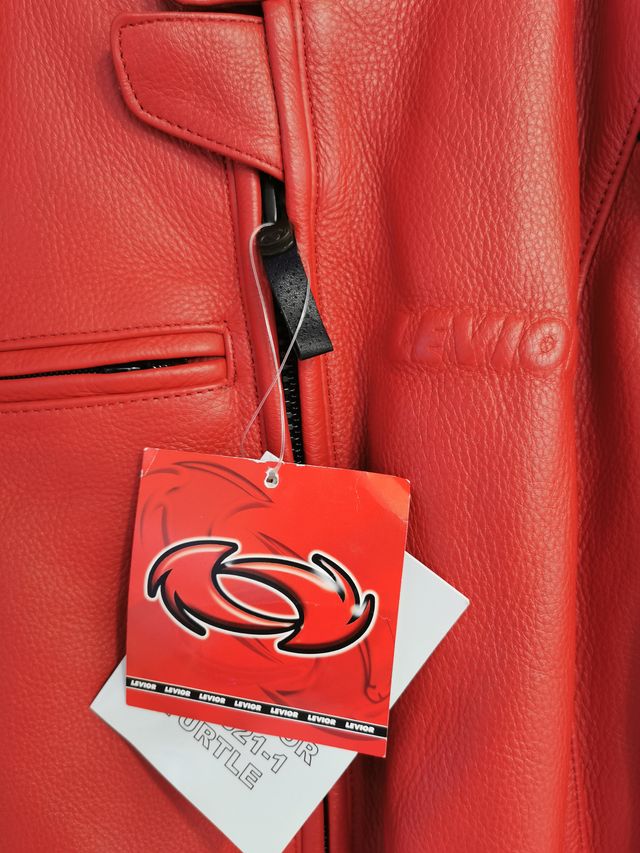 Chaqueta moto cuero Levior XL roja