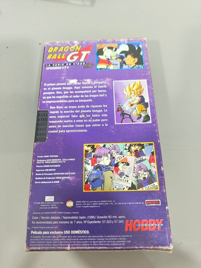VHS Dragon Ball GT Episodios 3 y 4