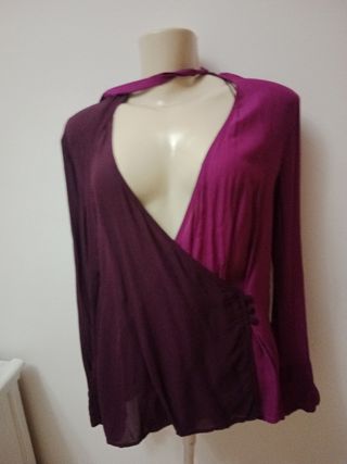 Blusa Mango bicolor - Rosa y Morada