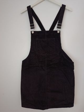 Vestido peto pana negro