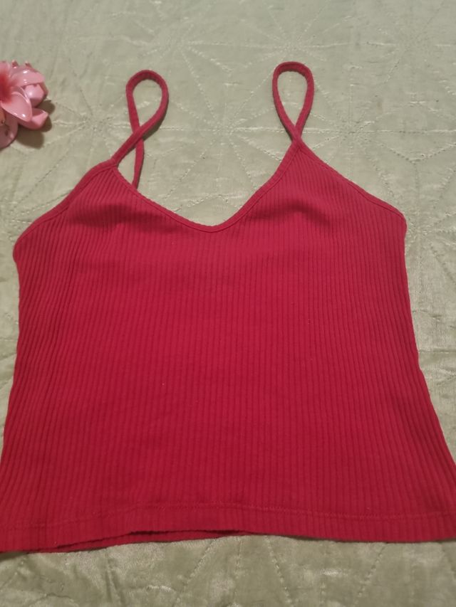 Top rojo tirantes -  camiseta