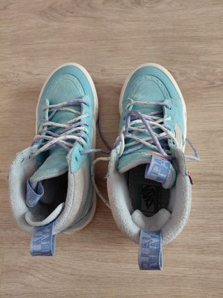 3 pares zapatillas Vans altas azul-morado, 40.5