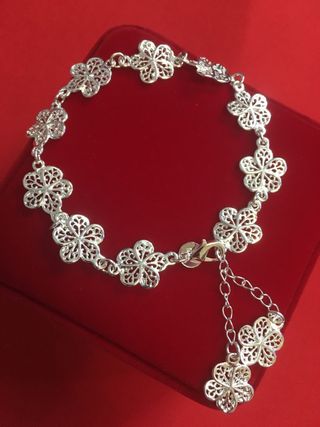 Pulsera plata 925 - Flores